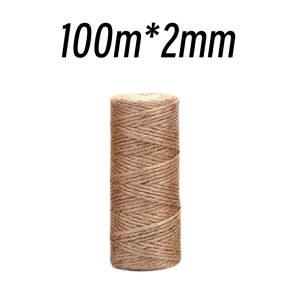 100M Natural Hemp Rope DIY Braided Hemp Rope Jute Rope Cord 1mm2mmString Twine Gift Wrapping Cords DIY Florists Craft Decoration Wedding Gift Packing