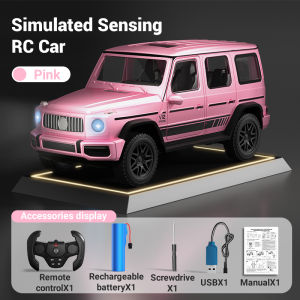 2.4G RC Cars for Kids 1:14 Remote Control Jeep Toy with LED Lights Gesture Sensing Open Doors Racing SUV Truck Off-Road All Terrain Crawler Vehicle Toy Birthday for Boys