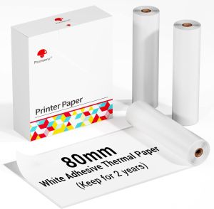 Phomemo 80mm Continuous Thermal Sticker For M03/M03AS/M04S/M04AS Printer(3 Rolls)