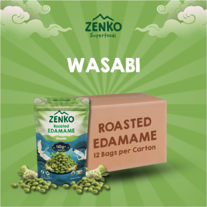 NEW Zenko Roasted Edamame Wasabi 100g ( 12 units ) (High Protein Healthy Snacks Fibre Iron All Natural Pantry)