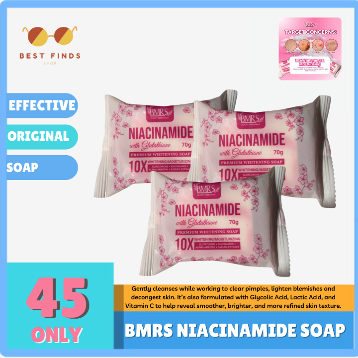 best glutathione soap philippines BMRS PREMIUM WHITENING SOAP NIACINAMIDE WITH GLUTATHIONE 10x Whitening / Moisturizing 70g