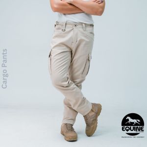 Equine Store - Celana Cargo Panjang Pria Reguler Fit Twill Casual