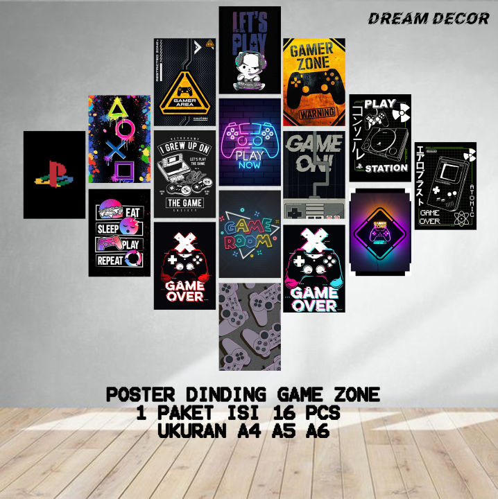 [ISI 16 PCS] Poster Dinding Kamar Gaming Aesthetic Ukuran A4 A5 A6