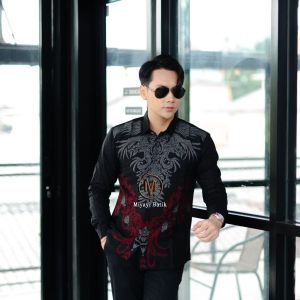 KEMEJA BATIK PRIA LENGAN PANJANG ABINAWA ATASAN BATIK COWOK KEREN TIDAK LAPIS FURING TERBARU MASA KINI REMAJA PRIA KONDANGAN