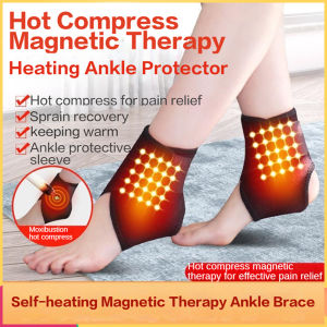 1PC Magnetic Therapy Self-Heating Ankle Brace Moxibustion Sports Ankle Support Hot Compress Foot Protector Ankle Protector Socks Anti-sprain Fatigue Pain Relief