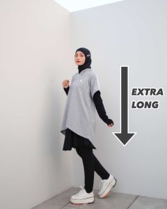 Asymmetric Hoodie Long Active Wear Sport Wear Jumper Olahraga Padel  9-0291