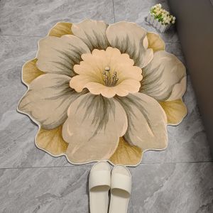 Hoa giả cashmere dày chống trơn trượt thảm phòng khách/vòng trang trí phòng ngủ trẻ em bé tập bò thảm