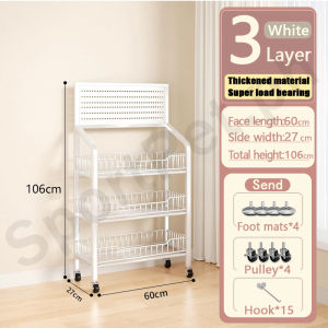 With Wheels Supermarket Shelves Snack Shelf Grocery Rack 5 Layers Display Rack for Store Kitchen Rack 【24 hours delivery】