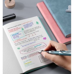 Leather A5 B5 Grid Notebook Waterproof Confortable Touch Thicken Paper100gsm Gift