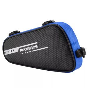 【Giao hàng địa phương】ROCKBROS Túi Xe Đạp 1.2L Dung Tích Lớn Túi Đi Xe Đạp Cơ Động Siêu Nhẹ Túi Tam Giác Phản Quang Khung Phía Trước Trên Túi Hình Ống Phụ Kiện Xe Đạp
