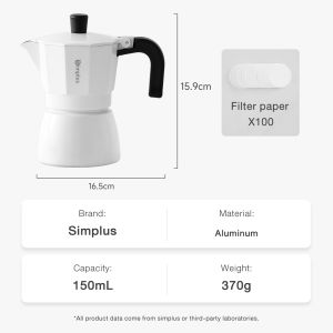 Simplus Moka Pot 150ml Capacity High-Pressure Extraction Italian Espresso Coffee Maker TasteBrew