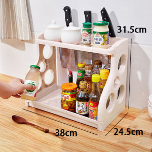 Double Layer Kitchen Rack Organizer Shelf Seasoning 2 layer Floor Knives Holder Condiments Organizer