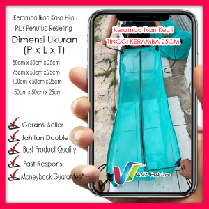 ANZ505025 Termurah keramba kotak ikan kecil untuk benih ikan yang baru menetas waring casa hijau siap pakai ukuran 50x50x25