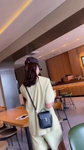 Genuine leather womens bag Korean style crossbody bag stylish small square bag handbag shoulder bag versatile mobile phone bag simple and fashionable