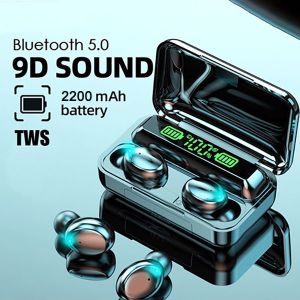 F9-5 Bluetooth Earphones TWS Earbuds LED Wireless Earphone 9D Headset with Mic Headphone Power Bank