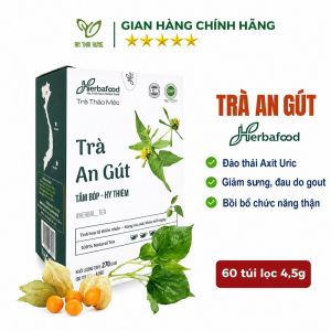 Trà An Gút Herbafood (An Thái Hưng) - Hộp 60 túi lọc 45g - Giảm Axit Uric sưng đau khớp do Gout
