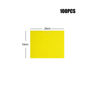 100PCS Strong Flies Traps Bugs Sticky Board Yellow Double-Sided Sticky Insect Board Catching Gnat Traps Killer For Indoor Outdoor Flying Plant Insect Like Fungus Gnats Whiteflies Aphids Leaf Miners Other Flying Plant Insects 10x20cm