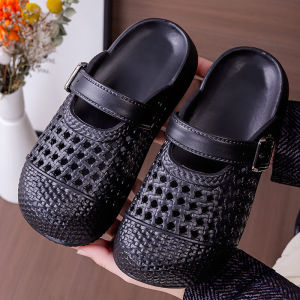 Free Shipping WomenS Summer New Style Color-Blocked Hollow-Out Indoor Casual Slip-On Sandals Comfortable For Both Indoor And Outdoor Wear WomenS Perforated Clogs