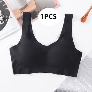 ZXYOUPING Women Seamless Solid Color Bras with Padded Ice Silk Bralatte Comfortable Without Steel Ring Sleep Push Up Bra Ladies Underwear Plus Size M-XXL