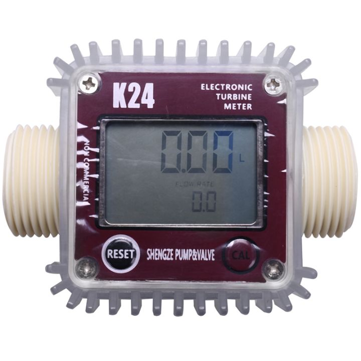 Digital Lcd K24 Flow Meter Turbine Fuel Flow Tester For Chemicals Water