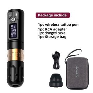 Ambition Soldier Wireless Tattoo Pen Machine Battery with Portable Power Coreless Motor Digital LED Display For Body Art
