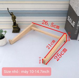 Kệ đế tản nhiệt laptop bằng gỗ thật 2 độ dốc nhỏ gọn phong cách Bắc Âu màu gỗ tự nhiên chắc chắn tiện lợi