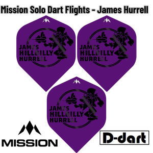 Mission Dart Flights - Solo James Hurrell - Purple standard (No.2) 100 Micron Darts Flight For Soft and Steel Dart