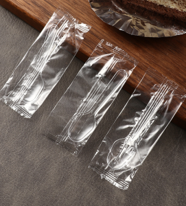 100/500pcs Disposable Plastic Sundae Spoon Pudding Spoon Individually Packed Transparent Dessert Spoon