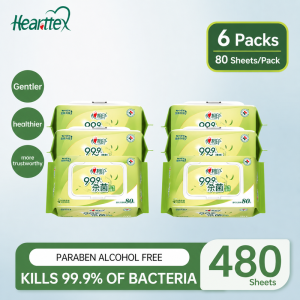 【CozyCasa】 【3/6Packs】心相印Hearttex Antibacterial Wet Wipes 80 Sheets Alcohol-Free Personal Cleansing Wipes
