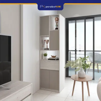 [SIAP PASANG] Como Home Nova Divider Living Room Display Cabinet Berat Kukuh Melamine Kabinet Display