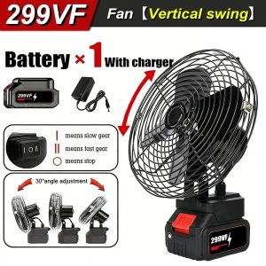 【2026 NEW Upgrade】All iron Cordless Electric Fan 8 inch Portable Fan Rechargeable Fan High Power Outdoor Desktop Cooling Fans Outdoor large capacity makita battery Portable camping tool fan