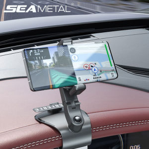 Alloy Car Phone Holder with Parking Number Plate Auto Dashboard 1200-Degree Rotation Holder for Phone Smart phone