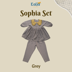 SOPHIA SET / Setelan Muslim Blouse Anak Kotak Gingham by Kaija Indonesia