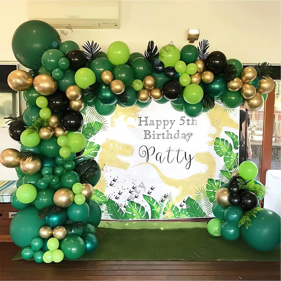 Green Black and White Balloons, 60 PCS Green and Black Balloons Set with  Green Black White