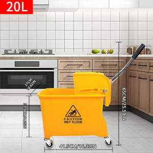 Heavy duty Commercial Mop Squeezer Bucket 36L Cleaning buckets for maid Thickened Side Press squeezer