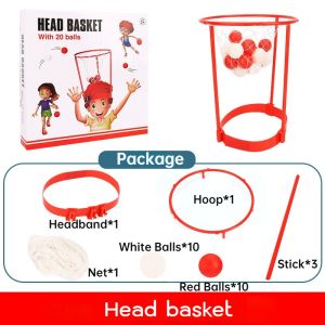 Head Hoop Basketball For Kids Adults Carnival Game Adjustable Basket Net Headband Party Birthday Family Indoor Outdoor Game