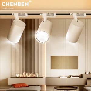 Trọn Bộ Led Đèn Theo Dõi 12/20/30/40W COB Đèn Theo Dõi Đường Ray Nhôm S Cố Định Đèn Thanh Ray Cho Cửa Hàng Quần Áo Nhà Phòng Khách (3 Cái Đèn + 1M Đường Sắt)