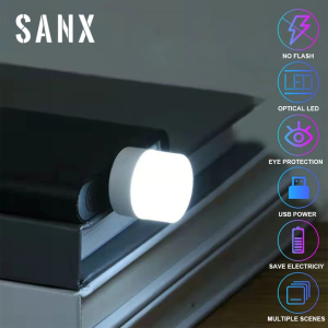 SANX USB Book Light Mini Night Light Bedside Lamp for Children Baby Bedroom Wall Socket Light Lamp