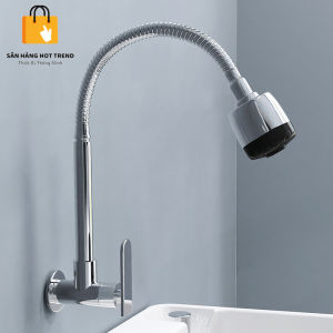 Vòi Nước Gắn Tường 2 Chế Độ Cần Mềm Xoay 360° Thông Dụng Cho Nhà Bếp Linh Hoạt