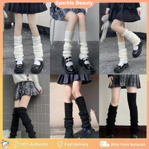 70cm Japanese JK Uniform Leg Warmers Korean Lolita Girl Women Knit Boot Socks Pile Up Socks Foot Warming Cover