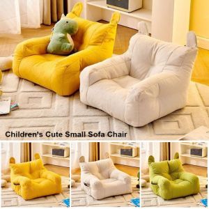 PICKIT Soft Small Sofa Chair with Storage Bag Ergonomic Childrens Bear Sofa Chair Childrens Cute Comfortable Cotton Washable Sofa For Boys and Girls