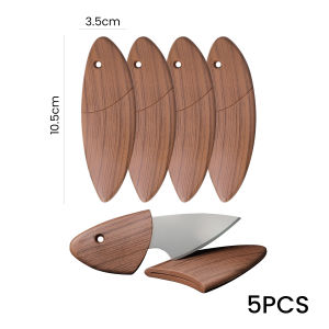 Nipiin Pocket Kitchen Knife Wood Color Mini Fruit Knife Portable Outdoor Knife 5pcs