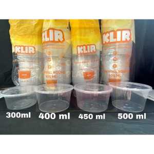 P2 JOLIE/Twinwall klir Round Mangkok Plastik Bulat/ UK 200 ML 300 ML 400 ML /Mangkok/Bowl Plastik Makan/isi 25 pcs