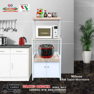 Distrindo - Rak Dapur Serbaguna Rangka Besi Papan TEBAL 15mm Finishing PVC Sheet Tahan Air