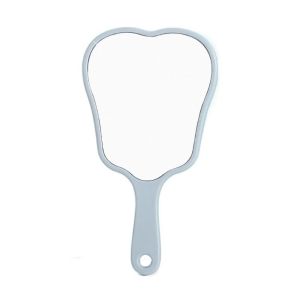 FORESTRY Mini Tooth-shaped Mirror Plastic High-definition Portable Makeup Mirror Durable Lightweight Handheld Sector Mirror Gift Mirror