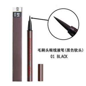 Xixi Eyeliner Pen Fiber Sponge Tip Waterproof Sweatproof Smudge Proof Light Brown Black Easy Use Beginner Long Lasting New