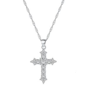 Crossed Pendant Chain Alloy Necklace Lightweight Neck Day to Night Outfit Enhancer Collarbone Chain