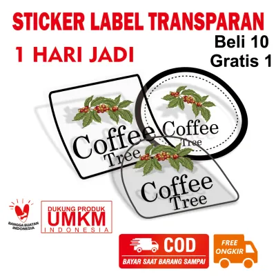 CETAK STIKER TRANSPARAN CUP MINUMAN