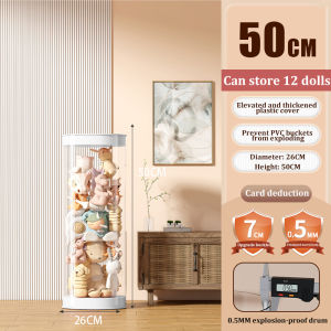 ELEMENTO Doll Storage Bucket  PVC Transparent with Cover Large-capacity Storage  Children Stuffed Animal Plush Toy Box