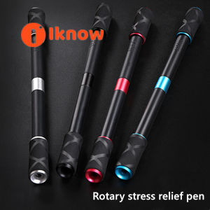 I know Rotating Pen LED Rolling Finger Rotating Pen Anti Slip Coating Spinning Pen Spinning Ballpoint Pen for Student Entertainment Unable to Write (Black)